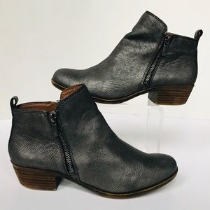 LUCKY BRAND Basel Pewter Ankle Bootie Boots Sz 7.5